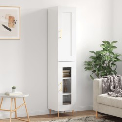 vidaXL Highboard Hochglanz-Weiß 34,5x34x180 cm Holzwerkstoff