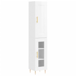 vidaXL Highboard Hochglanz-Weiß 34,5x34x180 cm Holzwerkstoff