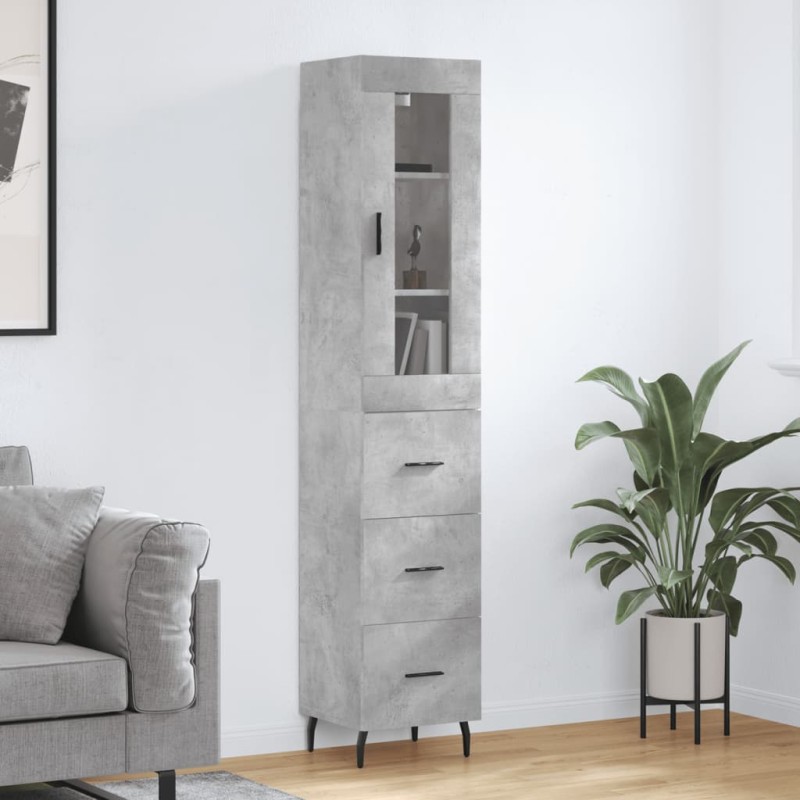 vidaXL Highboard Betongrau 34,5x34x180 cm Holzwerkstoff vidaXL Highboard Betongrau 34,5x34x180 cm Holzwerkstoff