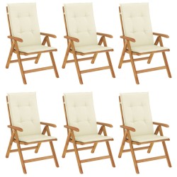 vidaXL Gartenstühle mit Kissen 6 Stk. Massivholz Teak