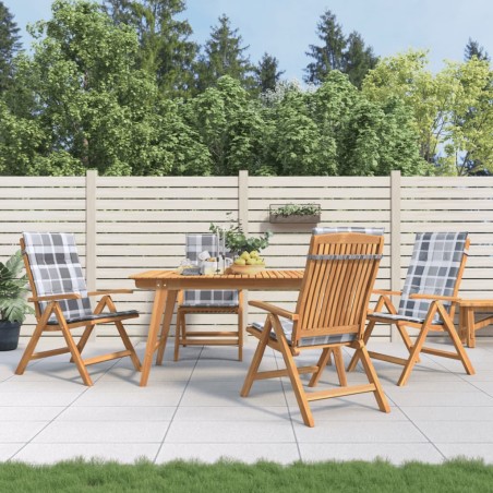 vidaXL Gartenstühle mit Kissen 4 Stk. Massivholz Teak