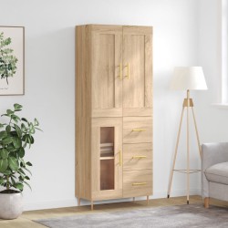 vidaXL Highboard Sonoma-Eiche 69,5x34x180 cm Holzwerkstoff
