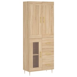 vidaXL Highboard Sonoma-Eiche 69,5x34x180 cm Holzwerkstoff