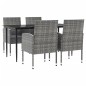 vidaXL 5-tlg. Garten-Essgruppe Grau und Schwarz Poly Rattan und Stahl vidaXL 5-tlg. Garten-Essgruppe Grau und Schwarz Poly Rattan und Stahl