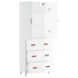 vidaXL Highboard Hochglanz-Weiß 69,5x34x180 cm Holzwerkstoff vidaXL Highboard Hochglanz-Weiß 69,5x34x180 cm Holzwerkstoff