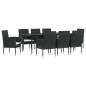 vidaXL 9-tlg. Garten-Essgruppe Schwarz Poly Rattan und Stahl vidaXL 9-tlg. Garten-Essgruppe Schwarz Poly Rattan und Stahl
