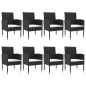 vidaXL 9-tlg. Garten-Essgruppe Schwarz Poly Rattan und Stahl vidaXL 9-tlg. Garten-Essgruppe Schwarz Poly Rattan und Stahl