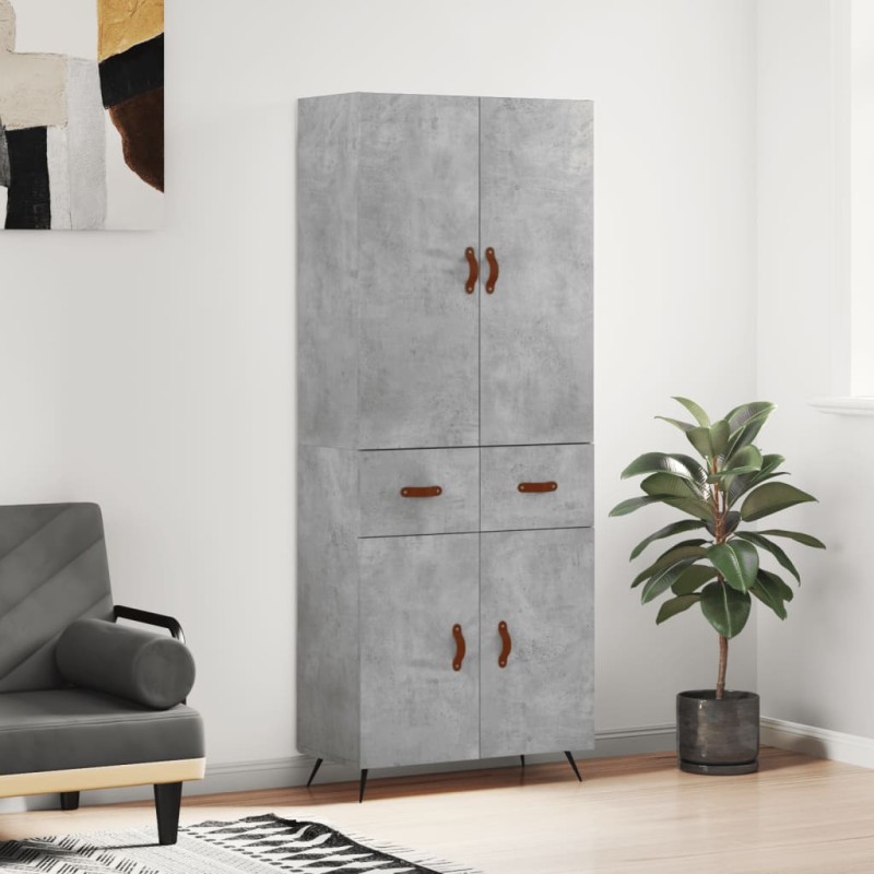 vidaXL Highboard Betongrau 69,5x34x180 cm Holzwerkstoff vidaXL Highboard Betongrau 69,5x34x180 cm Holzwerkstoff