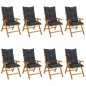 vidaXL Gartenstühle mit Auflagen 8 Stk. Massivholz Teak vidaXL Gartenstühle mit Auflagen 8 Stk. Massivholz Teak