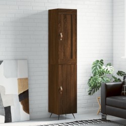 vidaXL Highboard Braun Eichen-Optik 34,5x34x180 cm Holzwerkstoff