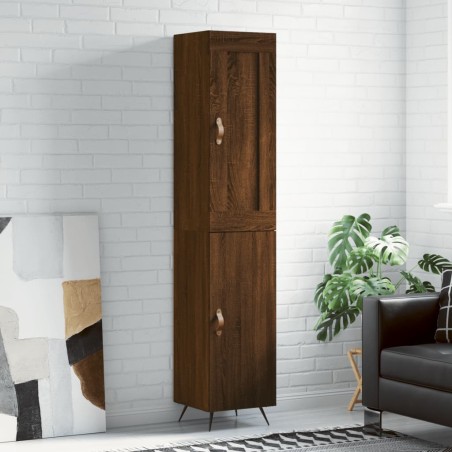 vidaXL Highboard Braun Eichen-Optik 34,5x34x180 cm Holzwerkstoff