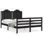 vidaXL Massivholzbett mit Kopfteil Schwarz 140x200 cm vidaXL Massivholzbett mit Kopfteil Schwarz 140x200 cm