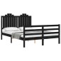 vidaXL Massivholzbett mit Kopfteil Schwarz 140x200 cm vidaXL Massivholzbett mit Kopfteil Schwarz 140x200 cm