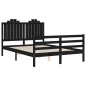 vidaXL Massivholzbett mit Kopfteil Schwarz 140x200 cm vidaXL Massivholzbett mit Kopfteil Schwarz 140x200 cm