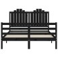 vidaXL Massivholzbett mit Kopfteil Schwarz 140x200 cm vidaXL Massivholzbett mit Kopfteil Schwarz 140x200 cm