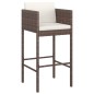 vidaXL 7-tlg. Gartenbar-Set mit Kissen Braun Poly Rattan vidaXL 7-tlg. Gartenbar-Set mit Kissen Braun Poly Rattan