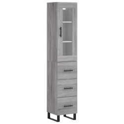 vidaXL Highboard Grau Sonoma 34,5x34x180 cm Holzwerkstoff