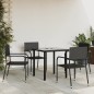 vidaXL 5-tlg. Garten-Essgruppe Schwarz Poly Rattan und Stahl vidaXL 5-tlg. Garten-Essgruppe Schwarz Poly Rattan und Stahl