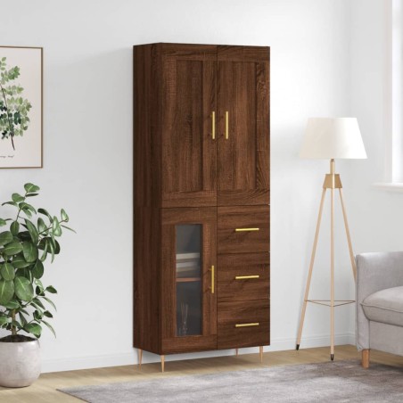 vidaXL Highboard Braun Eichen-Optik 69,5x34x180 cm Holzwerkstoff