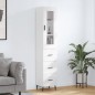 vidaXL Highboard Hochglanz-Weiß 34,5x34x180 cm Holzwerkstoff vidaXL Highboard Hochglanz-Weiß 34,5x34x180 cm Holzwerkstoff