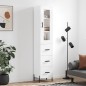 vidaXL Highboard Hochglanz-Weiß 34,5x34x180 cm Holzwerkstoff vidaXL Highboard Hochglanz-Weiß 34,5x34x180 cm Holzwerkstoff