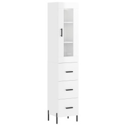 vidaXL Highboard Hochglanz-Weiß 34,5x34x180 cm Holzwerkstoff