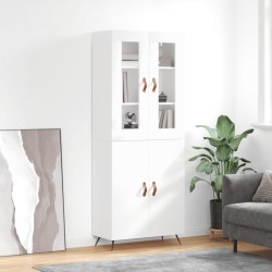 vidaXL Highboard Hochglanz-Weiß 69,5x34x180 cm Holzwerkstoff