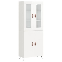vidaXL Highboard Hochglanz-Weiß 69,5x34x180 cm Holzwerkstoff