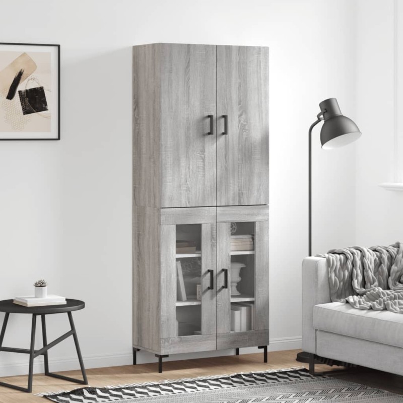 vidaXL Highboard Grau Sonoma 69,5x34x180 cm Holzwerkstoff vidaXL Highboard Grau Sonoma 69,5x34x180 cm Holzwerkstoff