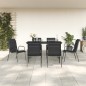 vidaXL 7-tlg. Garten-Essgruppe Schwarz Stahl und Textilene vidaXL 7-tlg. Garten-Essgruppe Schwarz Stahl und Textilene