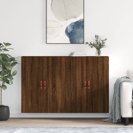 vidaXL Wandschränke 2 Stk. Braun Eichen-Optik 69,5x34x90 cm