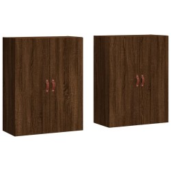 vidaXL Wandschränke 2 Stk. Braun Eichen-Optik 69,5x34x90 cm