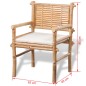 vidaXL 3-tlg. Bistro-Set mit Auflagen Bambus vidaXL 3-tlg. Bistro-Set mit Auflagen Bambus