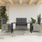 vidaXL 4-tlg. Garten-Essgruppe mit Kissen Grau Poly Rattan vidaXL 4-tlg. Garten-Essgruppe mit Kissen Grau Poly Rattan
