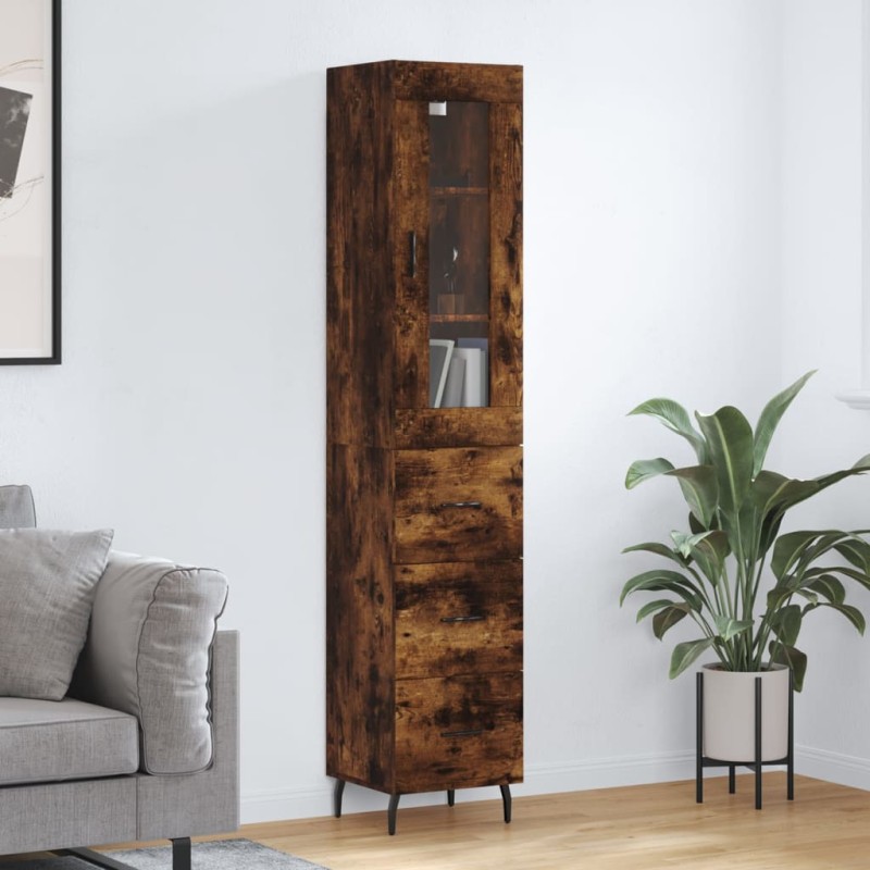 vidaXL Highboard Räuchereiche 34,5x34x180 cm Holzwerkstoff vidaXL Highboard Räuchereiche 34,5x34x180 cm Holzwerkstoff