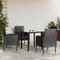 vidaXL 5-tlg. Garten-Essgruppe Schwarz Poly Rattan und Stahl vidaXL 5-tlg. Garten-Essgruppe Schwarz Poly Rattan und Stahl