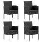 vidaXL 5-tlg. Garten-Essgruppe Schwarz Poly Rattan und Stahl vidaXL 5-tlg. Garten-Essgruppe Schwarz Poly Rattan und Stahl