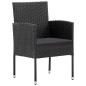 vidaXL 5-tlg. Garten-Essgruppe Schwarz Poly Rattan und Stahl vidaXL 5-tlg. Garten-Essgruppe Schwarz Poly Rattan und Stahl
