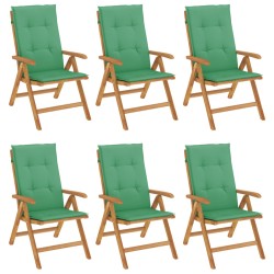 vidaXL Gartenstühle mit Kissen 6 Stk. Massivholz Teak