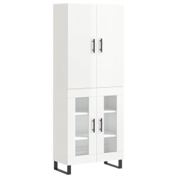 vidaXL Highboard Hochglanz-Weiß 69,5x34x180 cm Holzwerkstoff