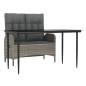 vidaXL 2-tlg. Garten-Essgruppe mit Kissen Grau Poly Rattan vidaXL 2-tlg. Garten-Essgruppe mit Kissen Grau Poly Rattan