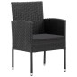 vidaXL 3-tlg. Garten-Essgruppe Schwarz Poly Rattan und Stahl vidaXL 3-tlg. Garten-Essgruppe Schwarz Poly Rattan und Stahl