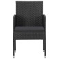 vidaXL 3-tlg. Garten-Essgruppe Schwarz Poly Rattan und Stahl vidaXL 3-tlg. Garten-Essgruppe Schwarz Poly Rattan und Stahl