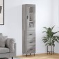 vidaXL Highboard Grau Sonoma 34,5x34x180 cm Holzwerkstoff vidaXL Highboard Grau Sonoma 34,5x34x180 cm Holzwerkstoff