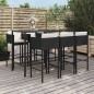 vidaXL 7-tlg. Gartenbar-Set mit Kissen Schwarz Poly Rattan vidaXL 7-tlg. Gartenbar-Set mit Kissen Schwarz Poly Rattan