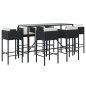 vidaXL 7-tlg. Gartenbar-Set mit Kissen Schwarz Poly Rattan vidaXL 7-tlg. Gartenbar-Set mit Kissen Schwarz Poly Rattan