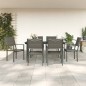 vidaXL 7-tlg. Garten-Essgruppe Schwarz Stahl und Textilene vidaXL 7-tlg. Garten-Essgruppe Schwarz Stahl und Textilene