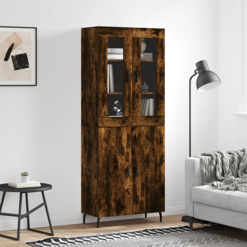 vidaXL Highboard Räuchereiche 69,5x34x180 cm Holzwerkstoff vidaXL Highboard Räuchereiche 69,5x34x180 cm Holzwerkstoff