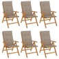 vidaXL Gartenstühle mit Kissen 6 Stk. Massivholz Teak vidaXL Gartenstühle mit Kissen 6 Stk. Massivholz Teak