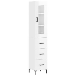 vidaXL Highboard Hochglanz-Weiß 34,5x34x180 cm Holzwerkstoff